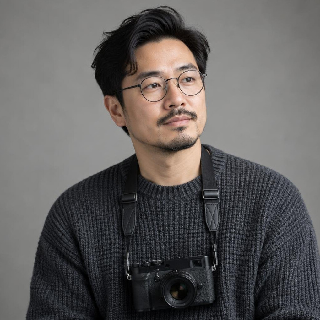 Portrait of an East Asian Canadian man urban photographer