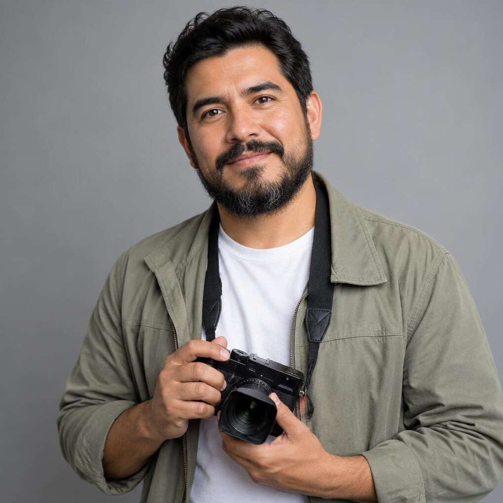 Portrait of a Latino Canadian man street photographer