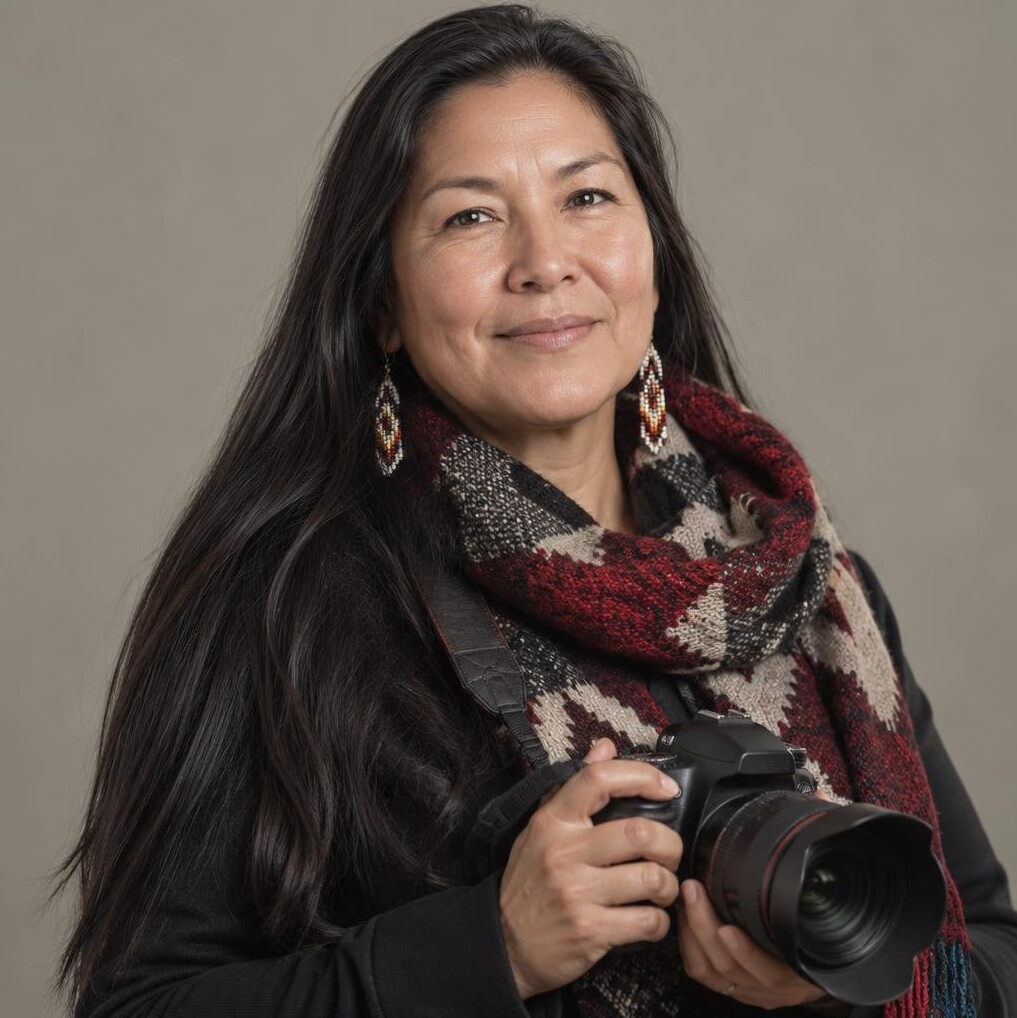 Portrait of an Indigenous Canadian woman community photographer